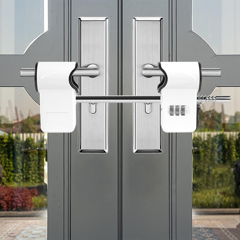 French Door Security Lock, 3-Digit Zinc Alloy Double Door Handle