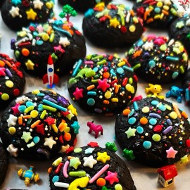 Homemade 24 Gluten Free Dark Double Chocolate Cloud Cookies - Dark Chocolate Meringue