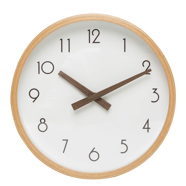 Wooden Wall Clock with Natural Wooden Hands and Movement Modern