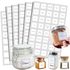 240 Reusable Spice Jar Labels- 1.5" Square Waterproof, No-Residue Stickers, Easy-to-Read Font - 200 Preprinted + 40 Blank -Fits Most Spice Jars & Shakers-Organize Your Pantry for Easier Easter Cooking