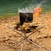LOLYSIC Portable Fire Pit for Camping, Outdoor Small Folding Fire