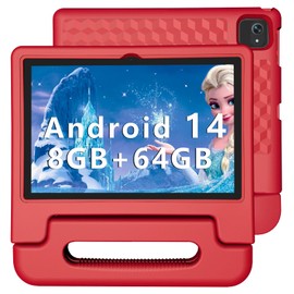 ITDULCET Kids Tablet, 10 inch Android 14 Tablet for Kids, 8GB RAM 64GB ROM Octa-Core Fast-Charging Battery Toddler Tablets with Shockproof Case, Bluetooth, WiFi, Parental Control, Dual Camera, GPS