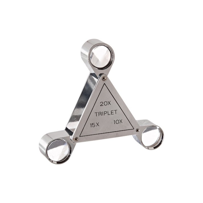Fowler 52-660-003 Triplet Pocket Magnifier, 10X, 15X and 20X Magnification
