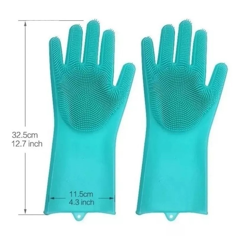 Misorel Guantes Lavatrastes Silicon + Despachador Jabón Líquido