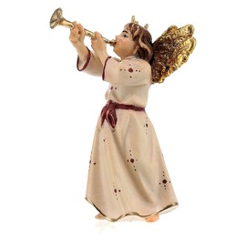 Angel with Trumpet 10 cm Val Gardena Wood Model Original