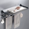 Household Bathroom Toilet Wall Mounted Folding Towel Rack Space Aluminum