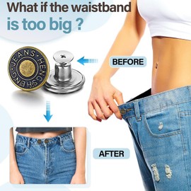 10Pcs Jean Buttons, Replacement Jean Buttons, Replacement Jean Tack Buttons, Adjustable Jean Button Pins, Button Pins for Jeans, with a Screwdriver, 17mm No Sew Jean Button Pins