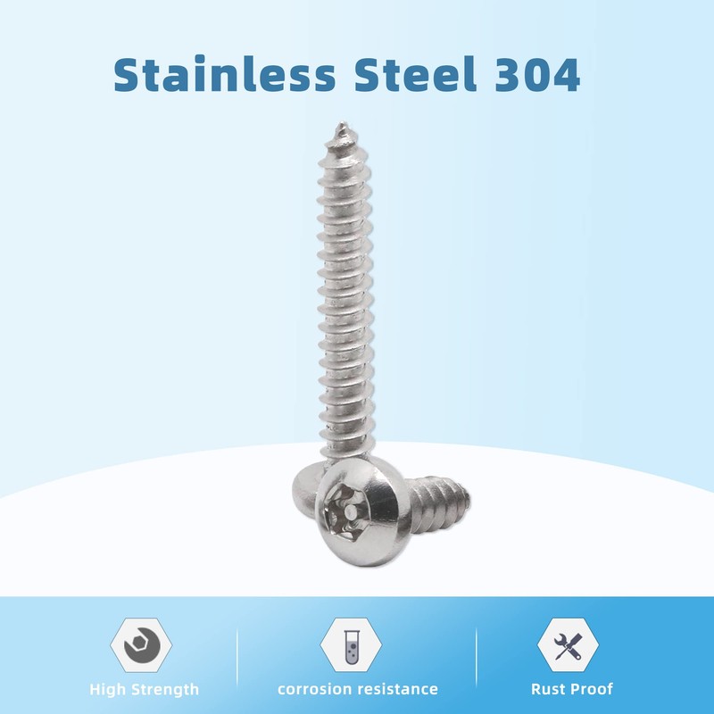 #8 x 1/2" Stainless Steel Button Head Torx Sheet Metal