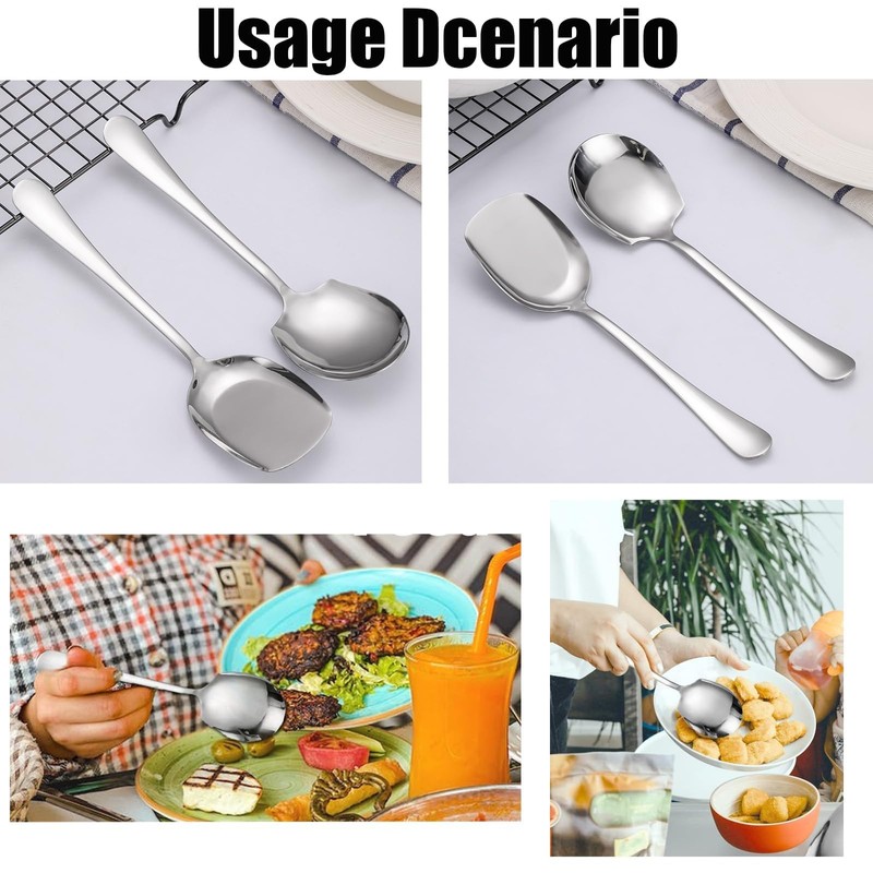 3 Pcs Serving Spoon, Serving Spoons Large,Communal Spoonutility Shovelsmall Serving