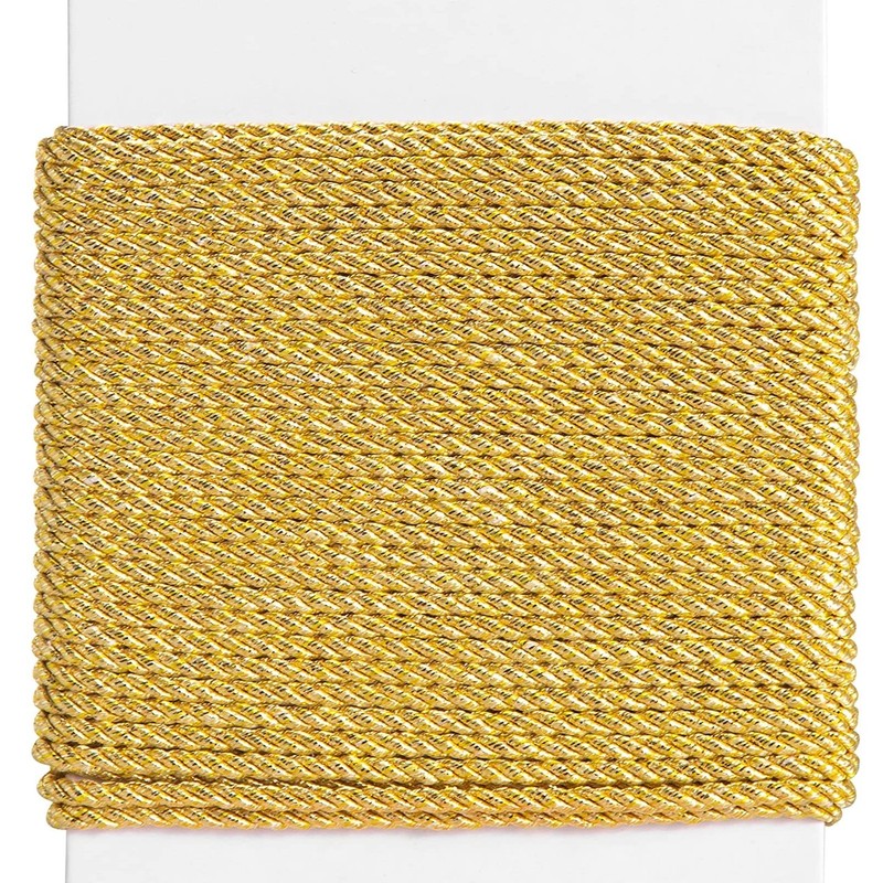 Shelver 3mm Gold Rope, Decorative Metallic Cord, Shiny Twisted Cord,