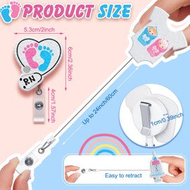 12 Pieces Christmas L&D Badge Reel Felt Retractable for L&D Labor and Delivery Badge with Clip Xmas Gifts Name Cards Holder for NICU Pediatric Nurses Doctors