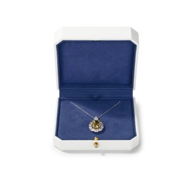 Papten Necklace Gift Box Elegant White Octagonal with Pendant Box Necklace storage for Birthday, Anniversary, Mother's Day