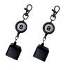 2-Pack Retractable Pool Chalk Holders with Belt Clip & Keychain