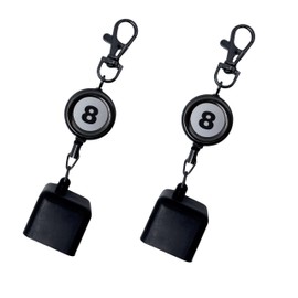 2-Pack Retractable Pool Chalk Holders with Belt Clip & Keychain | Billiard Cue Chalk Keeper Case for Snooker Game Training & Practice Accessories