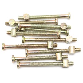 10-Pack M6-1.0 x 75mm Allen Head Furniture Cot Crib Bed Bolt Barrel Nut, Hex Key Drive Socket Cap Bolts Screws for Crib Bed, Zinc Plated