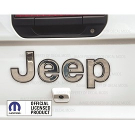 Decal Mods 3D Raised Jeep Tailgate Overlay fits Jeep Wrangler & Gladiator JL/JT Rubicon (2018-2024) Mirror Chrome | FK3Q4