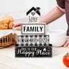 4 Pcs Farmhouse Family Wooden Tiered Tray Decor Set, Rustic