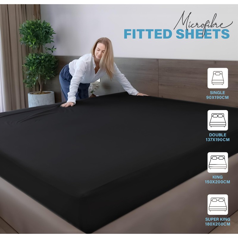 ACRALI HOME Super King Fitted Sheet 40cm/16in Extra Deep Super