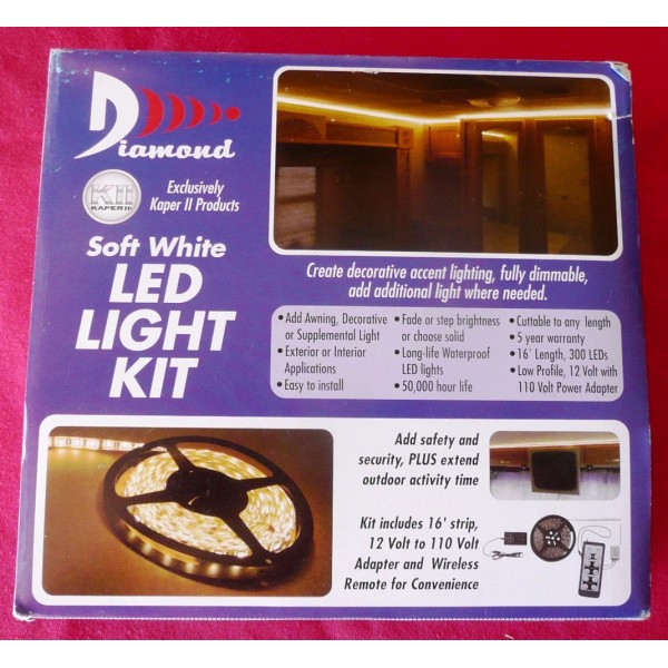 Diamond 16 feet Soft White Strip Light Kit With Dimmer