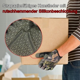 HANDLANDY Utility Work Gloves Men & Women, Safety Mechanic Gloves, Touch Screen, Flexible, Breathable (Camouflage, M)