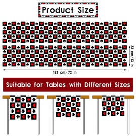 Kingdder 4 Pcs Casino Theme Party Decorations Linen Poker Table Runners 13" x 72" Tablecloth Las Vegas Casino Night Party Decorations for Card Game Bachelorette Birthday Supplies (Classic Style)