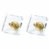 JEREVER 2 Pack Acrylic Knobs Large Size Crystal Brass Drawer