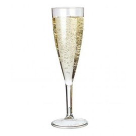 AIOS Set of 6 Unbreakable Polycarbonate Champagne Flutes. Capacity 150ml. Ideal for General use, Parties and Special Occasions. Dishwasher Safe.