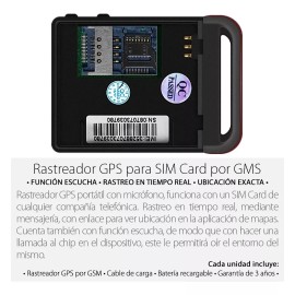 Mercader Digital Rastreador Gps Con Micrófono Localizador Gsm Personal Auto