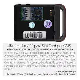 Mercader Digital Rastreador Gps Con Micrófono Localizador Gsm Personal Auto