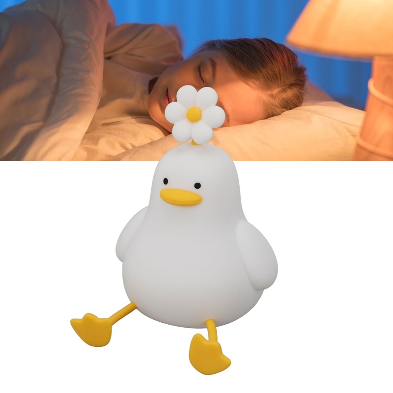 Cute Duck Night Light Silicone Night Lamp 1200mAh Rechargeable Animal