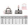 M8 Ceiling Hook Pad Eye Plate 304 Stainless Steel Wall