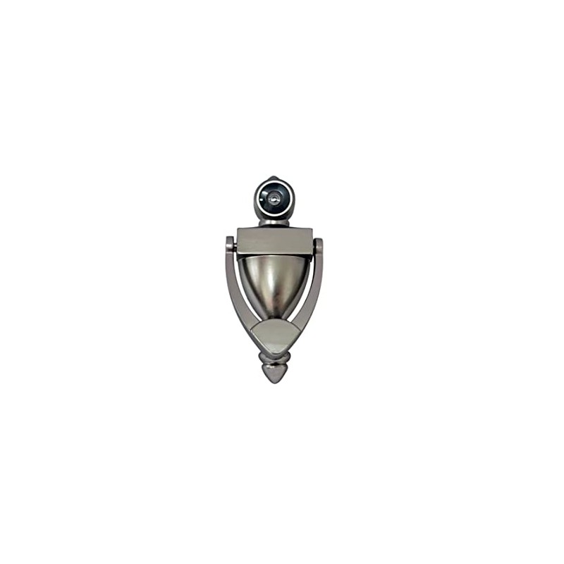 QCAA Door Knocker with 180 Degree Viewer, Die-Cast Construction 5-1/2''