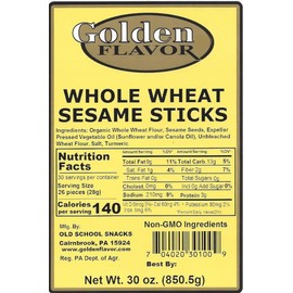 Golden Flavor - Whole Wheat Sesame Sticks - 30oz Bags (3 Pack)