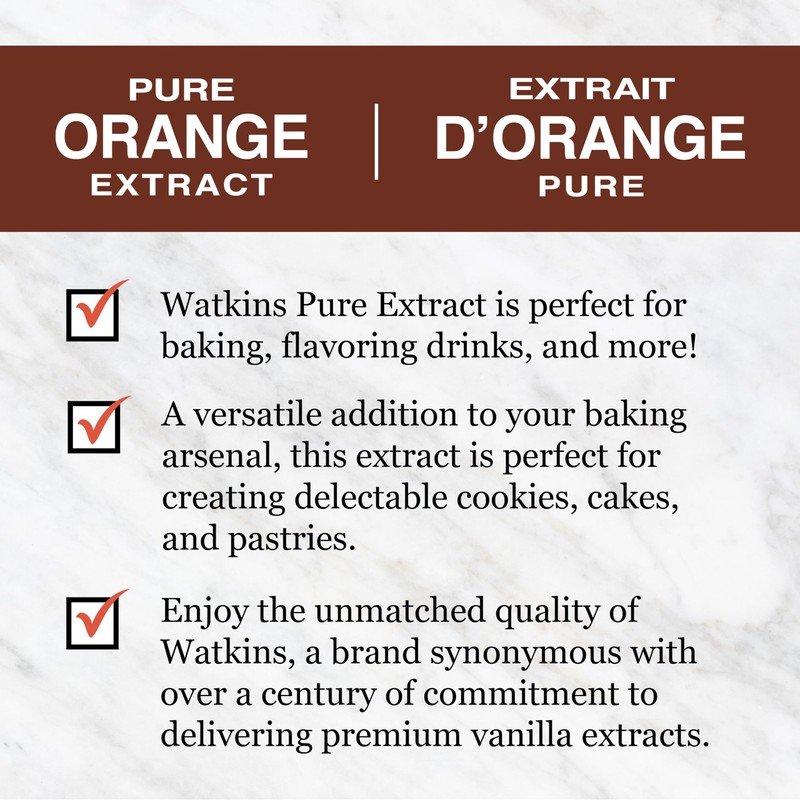 Watkins Pure Orange Extract, 2 oz. Bottles, Pack of 6