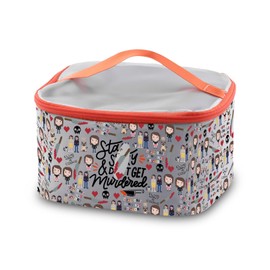 PXTIDY True Crime Makeup Bag Sexy Murdered Cosmetic Organizer Bag My Favorite Murder Zipper Pouch