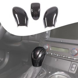 Lcojicep ABS Gear Shift Knob Head Cover Compatible with Corvette C6 2005-2013 Gear Shift Knob Head Cover Cap,Car Gear Head Cover Gear Handle Head Gear Lever Protective Shell(Carbon Fiber Grain)
