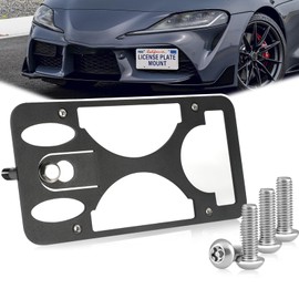 Anti Theft Front License Plate Bracket Mount Compatible with Toyota Supra 2020-2025, No Drill Tow Hook License Plate Frame Holder,Installs in Seconds