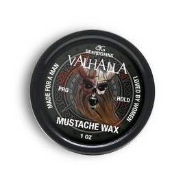 Beard Gains Valhalla Strong Competition Hold Mustache Wax 1oz - Style, Mold, and Tame Moustache - Organic and Natural (Black)