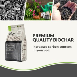plantonix Char Bliss (1 Qt) - Organic Biochar for Plants - OMRI-Listed Biochar Soil Amendment Organic - Bio Char for Plants - Horticultural Charcoal for Plants, Potting Soil, Garden Soil, & Potting Mixes