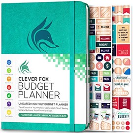 Clever Fox Budget Planner - Undated - Expense Tracker Notebook. Monthly Budgeting Journal, Finance Planner & Accounts Book to Take Control of Your Money. Start Anytime. A5 Size Aquamarine Hardcover