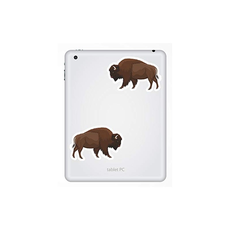 2 x 10cm American Bison Vinyl Stickers - Wild Animal