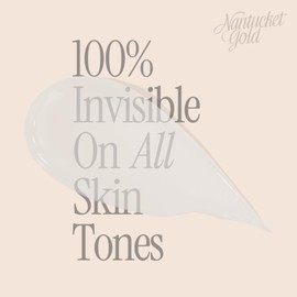 Nantucket Gold 100% Invisible Daily Face Moisturizer with SPF 40 + Hyaluronic Acid + Vitamin C, Weightless, Scentless, Primer - For All Skin Skin Tones - 1.7 fl oz