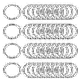 sourcing map Pack of 40 Metal O Rings 10 mm (0.39 Inches) Inner Diameter 1.6 mm Thick Multi-Purpose Unwelded O-Ring Buckle for Crafts Belt Purse Handbag Making Hardware Silver Tone, Silver tone