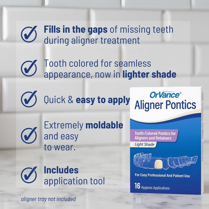 ORVANCE Aligner Pontics - Light Shade (16 Count) | Fills