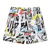 MADHERO Mens Swim Trunk Funny Pattern Bathing Suit with Mesh Lining Swimming Shorts Graffiti Size L