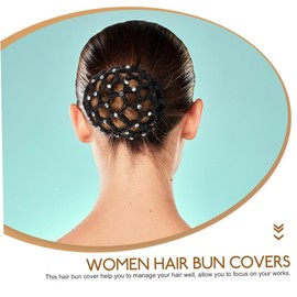 COYUN 2 Stück Net for Hair,Ballett Duttnetz,Haarnetze Frisuren,Hair Net,Dutt Netz Haarnetz,Dutt Ballett Mädchen,Dutt Glitzer,Geeignet für Frauen und Mädchen（schwarz, weiß）