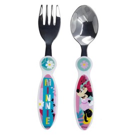 Minnie Mouse 2 Piece Stainless Steel Cutlery Set Non-Toxic Spoon and Fork for Kids