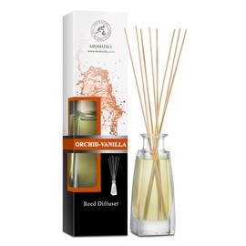 Reed Diffuser Orchid -Vanilla 3.4 Fl Oz - Fresh & Long Lasting Fragrance - Gift Set with 10 Bamboo Sticks - Good for Aromatherapy - Spa - Home - Kitchen - Bath - Office