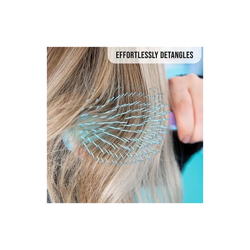 Cepillo Para Cabello De Plastico Multicolor Diseño Acuarela