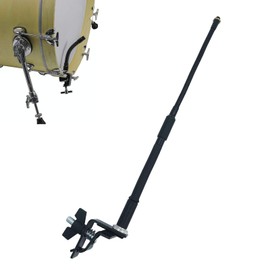 TUOREN Drum Microphone Clip with Extra 9.45inch Gooseneck Tension Rod, 8mm Thread Head Drum Rim Microphone Clamp Percussion Microphone Mount Attachment for Drum Set Bass Drum Hoop